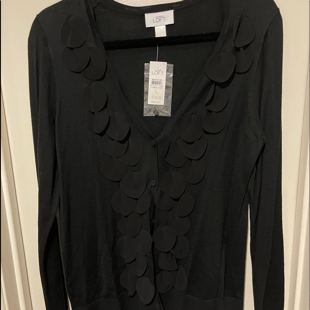 Black upscale knit cardigan